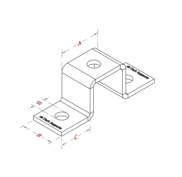 Brackets Technology 041 Square U Bracket - HI TECH Supports