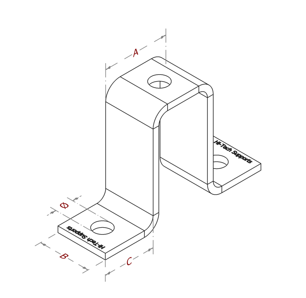 082 Square U Bracket - HI TECH Supports