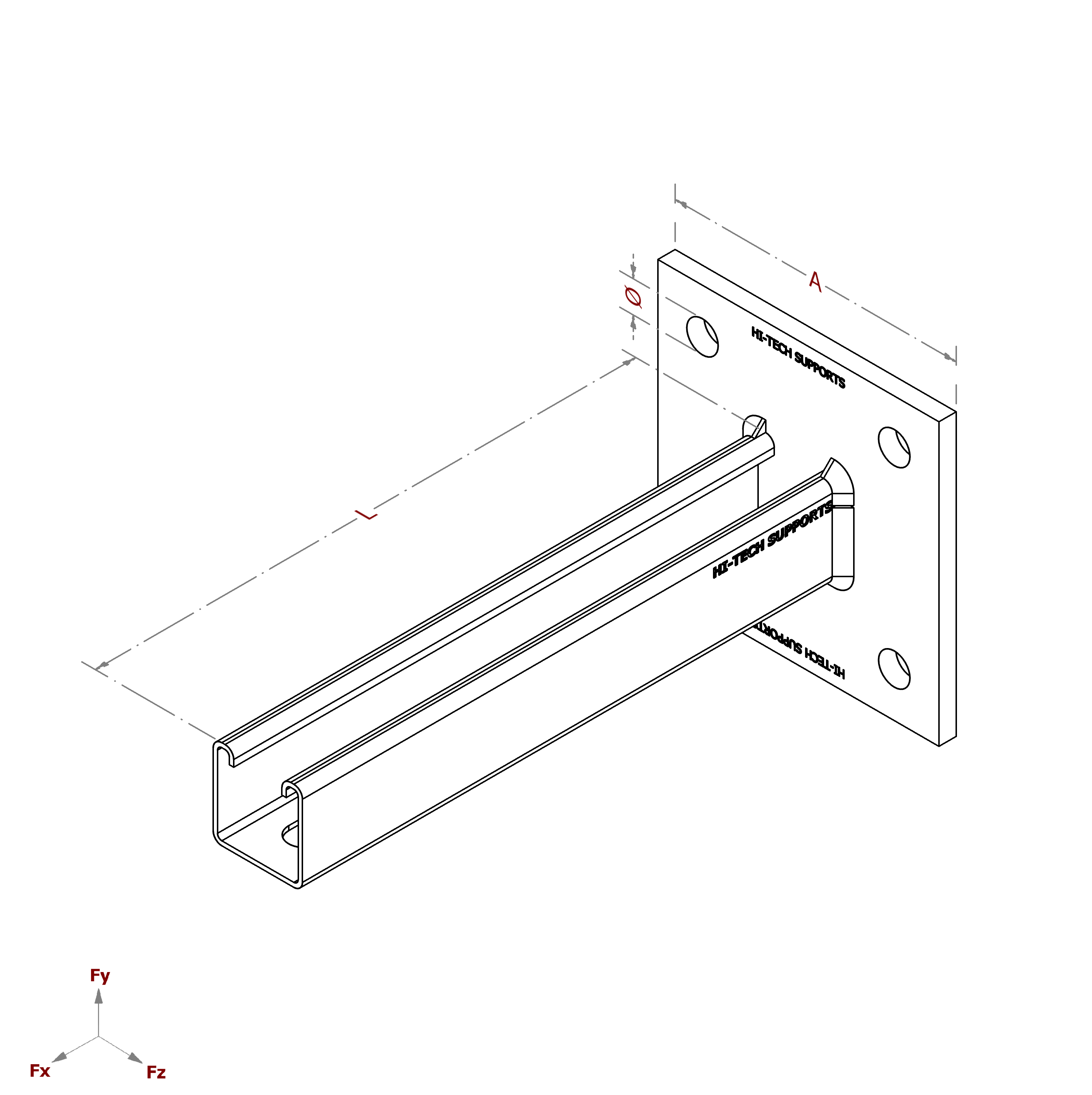 2D Diagram of 041 Channel Baseplate Cantilever 04 Hole